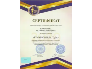 Руководитель года 2020. Шакибаева Р.О.